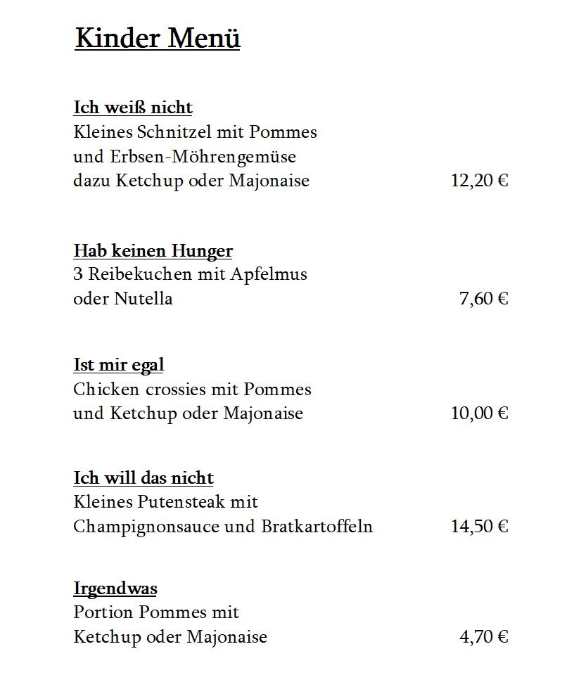 Kindermenu